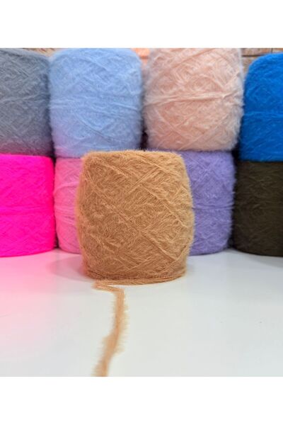 DmrTuhafiye Tavşan Tüyü ip El Örgü İpi 200gr - Camel