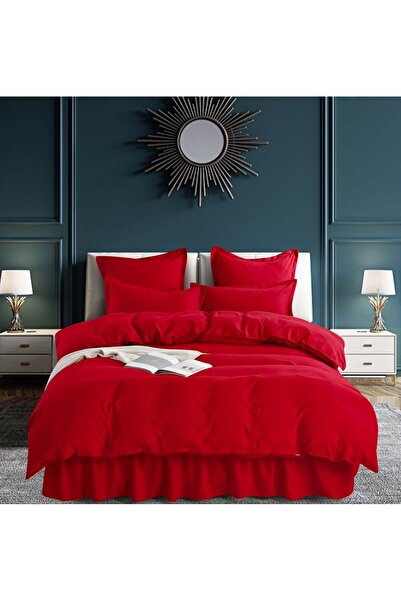 FIONNA.RO UNI Bed Linen With Ruffles - Red