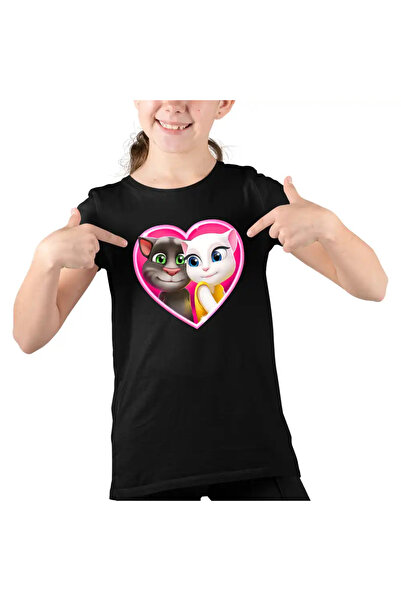 OEM Tricou Copii Fete My Talking Tom Angela Love Valentines Day