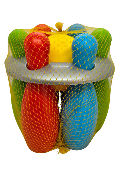 abnturk Orta Boy Plastik 6Lı Bowling Seti Eğlenceli Fileli Set Aktivite Oyuncağı