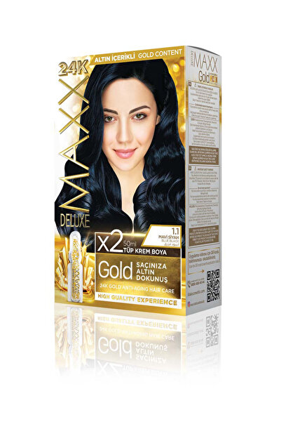 MAXX DELUXE Golden Beauty Set Saç Boyası 1.1 Mavi Siyah