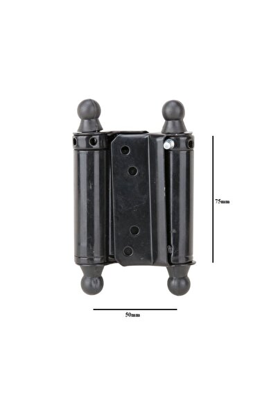 OEM Spring-loaded swing hinge, double action, size 75×50, black RAL9005