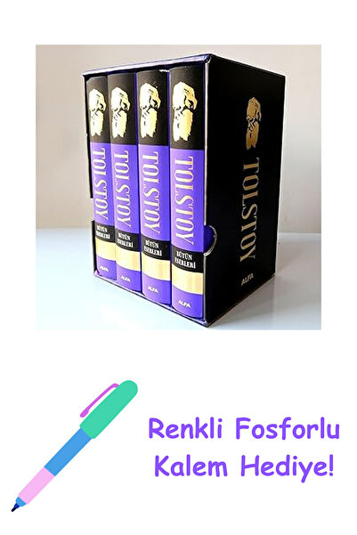 Alfa Yayınları Savaş ve Barış 1-2-3-4 (Ciltli) + Renkli Fosforlu Kalem