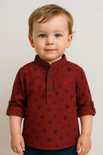 GAMZEAKKUŞ Tropical Patterned Boy's Shirt