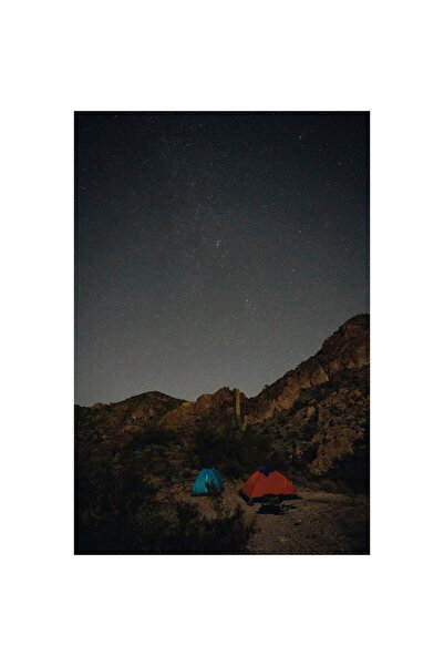 OEM Tapet Premium Canvas, Peisaj munti cu corturi, 120x180 cm