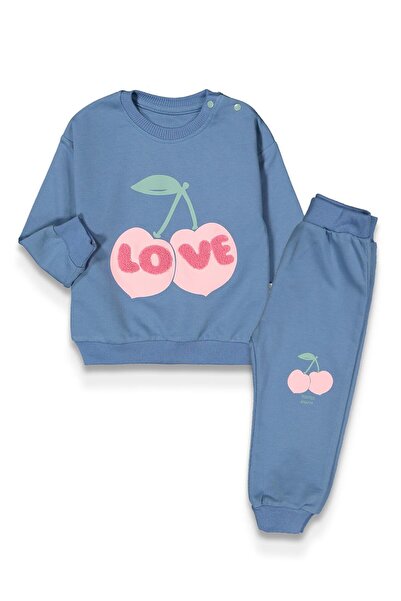 baby flamindo طقم رياضي للفتيات من بيبي فلاميندو بطباعة وتطريز الكرز مكون من ...