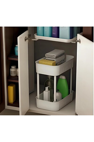 Ar Armese Organizator cu 2 niveluri sub chiuveta, alb, multifuncțional, pentr...