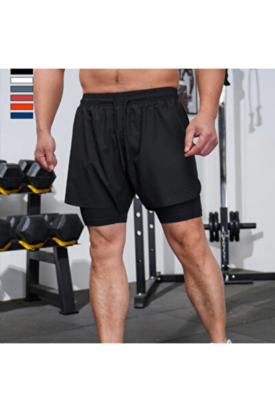 CAZZ SPORTS CEPSİZ 2'Sİ 1 ARADA FUTBOLCU-GYM-FİTNESS-ANTRENMAN-KOŞU KISA TAYTLI ŞORT- TAYTLI ŞORT BİRLEŞİK