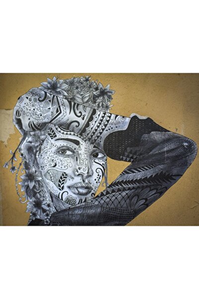 OEM Tapet Premium Canvas, Graffitti tata tribal flori Montmartre Paris, 120x180 cm