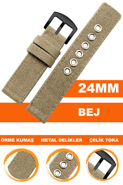 COBRA 24mm Saat Uyumlu Nato Tekstil Kumaş Saat Kordonu Kayışı F2824MM