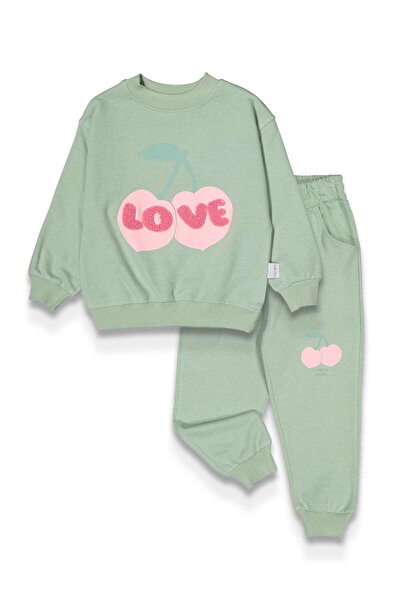 baby flamindo طقم رياضي للفتيات من بيبي فلاميندو بطباعة وتطريز الكرز مكون من ...