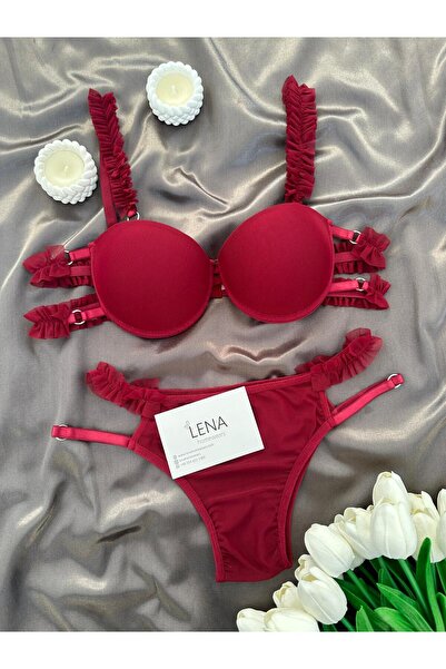 Lena Homewears Lena Fırfırlı Destekli Sütyen Takım