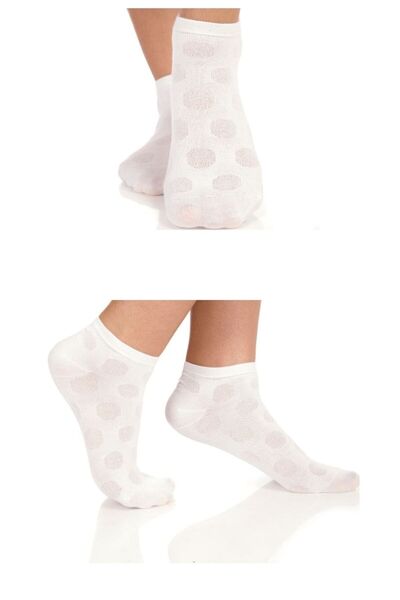 Adin Бамбукови бели чорапи с шарки, без шев на пръстите, класически