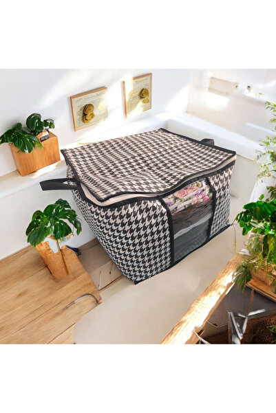 Miraç 3 LÜ SİYAH PENCERELİ ÇORAP HURCU DOLAP DÜZENLEYİCİ34X22X22