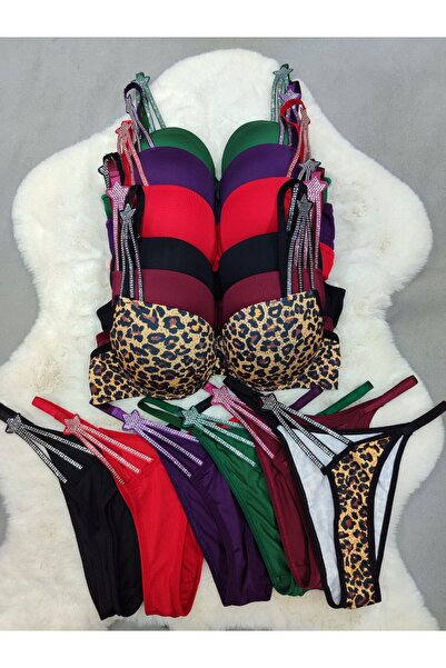 Love Angels Σετ εσωρούχων Love Angels γυναικείο σουτιέν με επένδυση με πέτρες και εσώρουχα σετ 6 τεμαχίων-ΔΕΝ ΕΙΝΑΙ ΠΡΟΣΦΟΡΑ