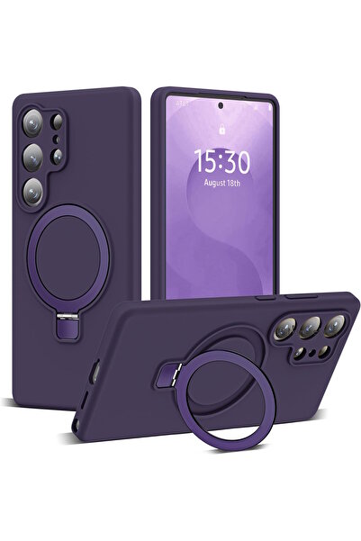m.tk moveteck Samsung Galaxy S24 Ultra Kılıf Magsafe Halkalı Extra Standlı iç...