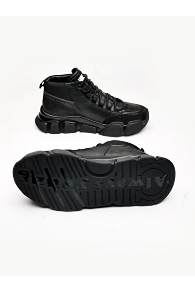 İBAY BLACK TANK HAKİKİ DERİ ERKEK KALIN TABAN SAĞLAM BOT