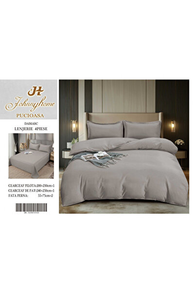 FIONNA.RO Damask Cotton Linen 4 Pieces - Mineral Grey