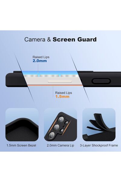 m.tk moveteck Samsung Galaxy S25 Ultra Kılıf Magsafe Halkalı Extra Standlı içi Kadife Yumuşak Renkli Silikon Kapak