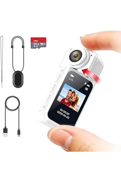 TERRION FHD 2.7K Mini Rotate Action Camera, Wearable Action Body Cam, Thumb Size Hands Free Recording