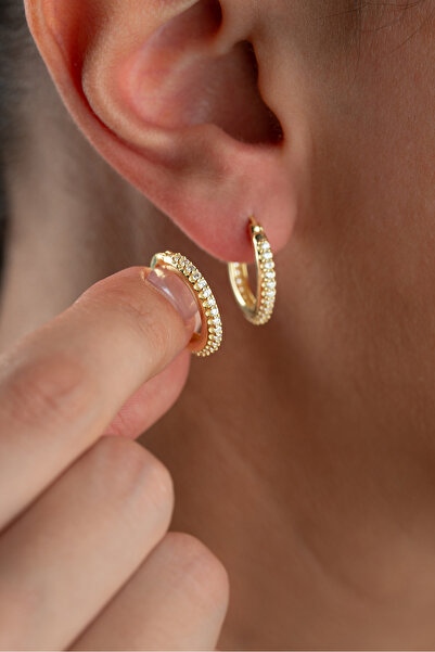 Silvano Jewelry 925 Ayar Gümüş Taşlı Halka Model Küpe