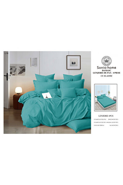 FIONNA.RO Damask Cotton Underwear With Elastic 4 Pieces - Turquoise