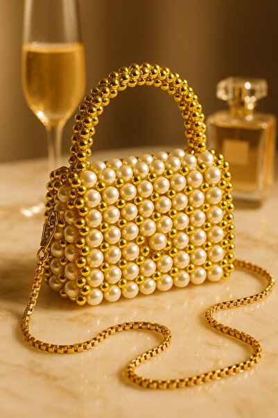 makeops حقيبة فستان سهرة نسائية مرصعة بالأحجار الكريمة واللؤلؤ، حقيبة يدوية م...