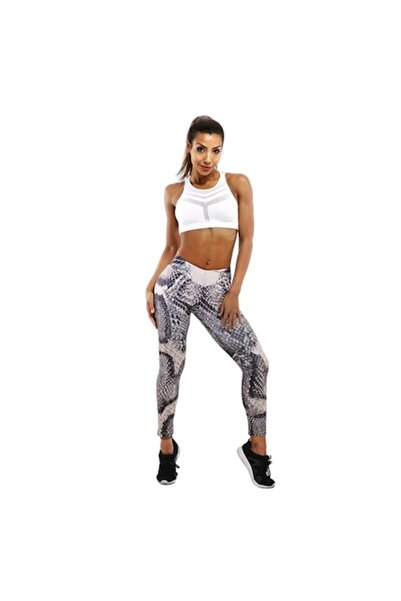 Style4Cosy Colanți de fitness pentru femei, Style4Cosy, mărime M, model șarpe gri, 38-40 EU