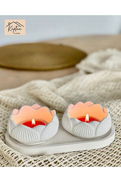 kaptanhome Dekoratif Lotus Mumluk Set