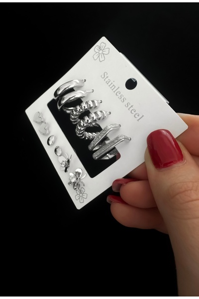 DarkellaStore Multiple Hoop Earrings, Set of 6 Hoop Earrings