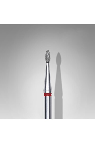 STALEKS Elmas Manikür Freze Ucu Sivri Damla Model Kırmızı 4mm FA40R016-4