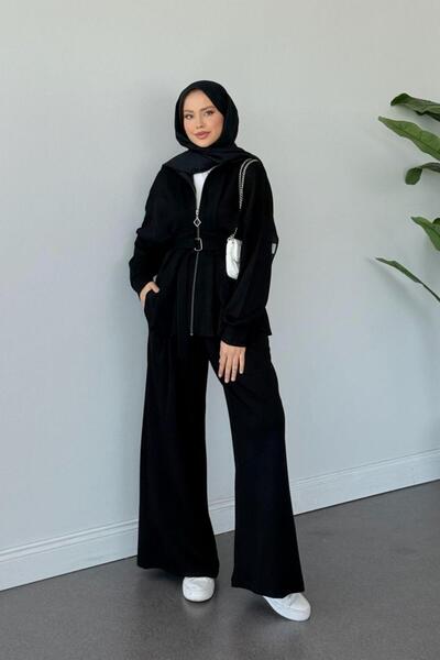 Şulemoda Giyim Παντελόνι πόλο με μαύρο κοστούμι με πέτο