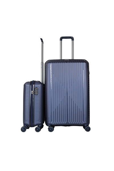 GROUND Sirius 2'li Valiz Seti Büyük-Kabin - Denim - 10728