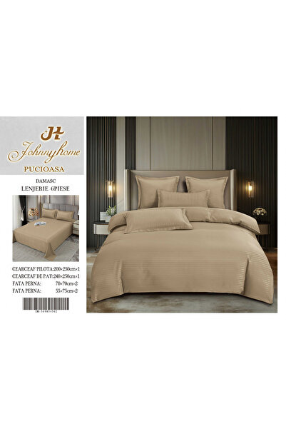 FIONNA.RO Damask Cotton Linen 6 Pieces - Beige