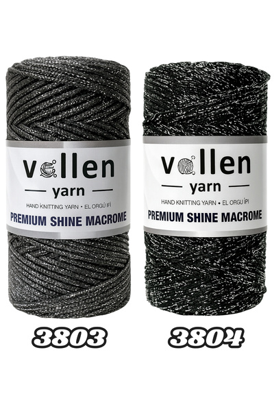 vollen yarn Simli Makrome İpi 100g 150m Premium Shine – Polyester Çanta İpi, Supla ve Bileklik İpi