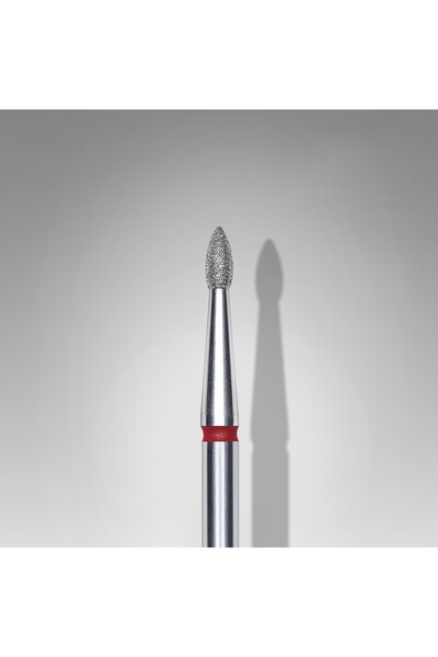 STALEKS Elmas Manikür Freze Ucu Damla Model Kırmızı 4mm FA60R018-4