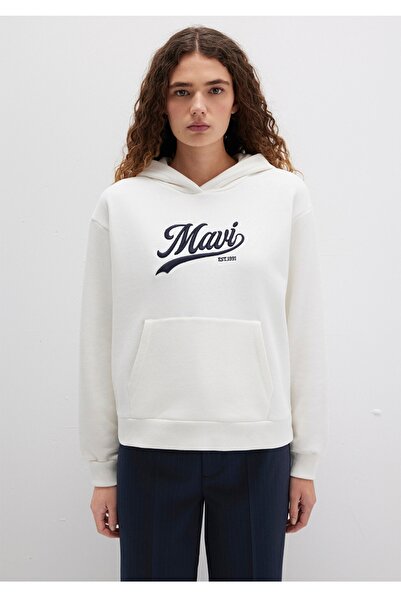 Mavi Logo Printed Hooded Regular Fit Sweatshirt