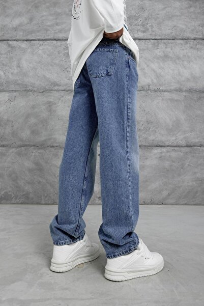 NOMARC Navy Blue Mb Baggy Fit Stonewashed Jeans