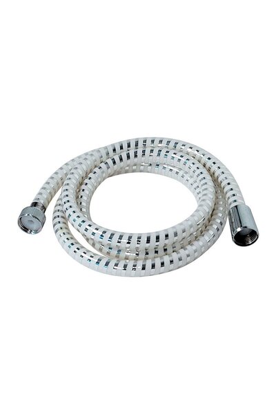 FRANDIS Flexible Shower Hose, 2m, Frandis, PVC, White/Silver