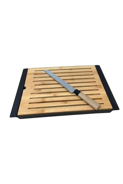 FRANDIS Bamboo bread cutting board with crumb tray, Frandis, 38x27.2x2 cm