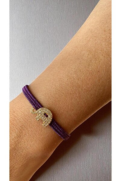 Bensei Takı Dükkanı BENSEİ Altın Kaplama Zirkon Fil Aksesuarlı, Mor Tezgah Do...