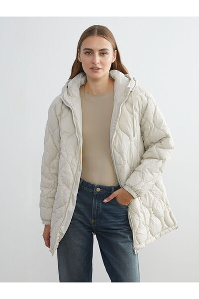 LC Waikiki Alegeri strălucitoare de la Shining Store |   Palton căptușit pentru femei cu glugă