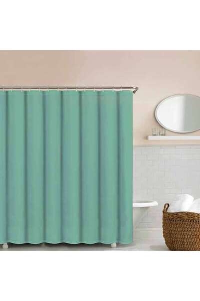 FRANDIS Textile Shower Curtain, Frandis, 180x200 cm, Polyester, Olive Green