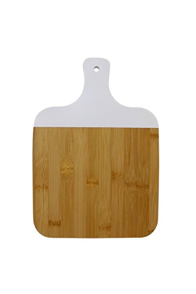 FRANDIS Tocător din bambus cu mâner alb, Frandis, 33x23x1,5 cm