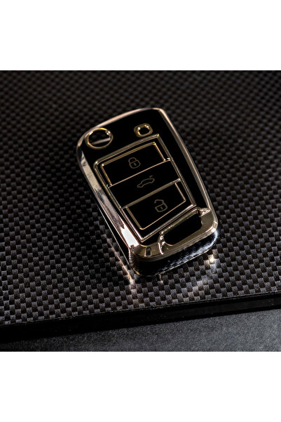 LUVLU Husa de protectie cheie Volkswagen Golf 7, Touran, Tiguan, Arteon, Skoda Octavia, Seat Leon, Ibiza