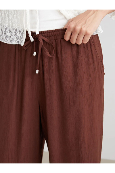 LC Waikiki Elastic Waist Textured Women's Trousers