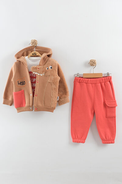 Mini Baray Baby Boy Dinosaur Model Tracksuit Set (9-12-18 Months)