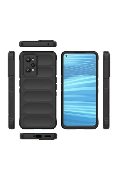 HANPORIUM Realme GT2 5G Uyumlu Silikon Kılıf - Kamera Korumalı Esnek Yeni Nesil Airbag Kapak - Mavi