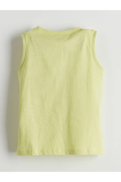 LC Waikiki Green crew neck Printed boys' tank top and shorts set (2-piece)