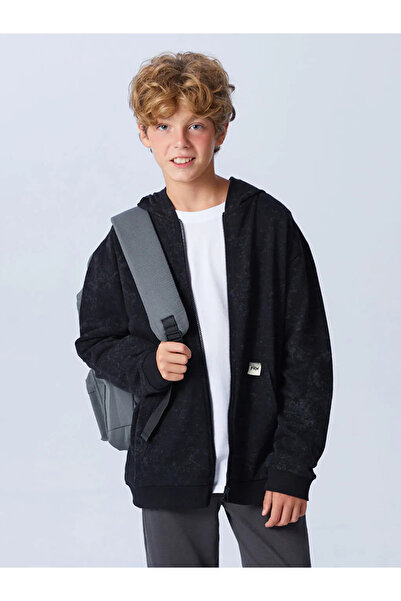 LC Waikiki Kapüşonlu Erkek Çocuk Fermuarlı Sweatshirt